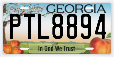 GA license plate PTL8894