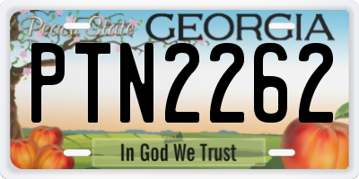 GA license plate PTN2262