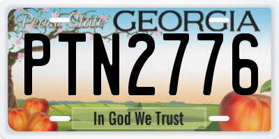 GA license plate PTN2776