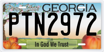 GA license plate PTN2972