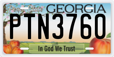 GA license plate PTN3760