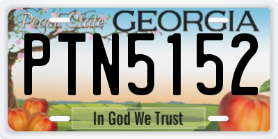 GA license plate PTN5152