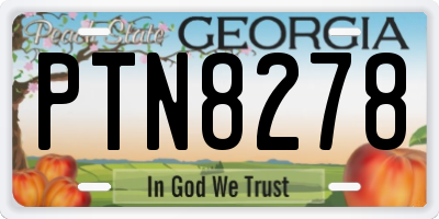 GA license plate PTN8278