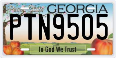 GA license plate PTN9505