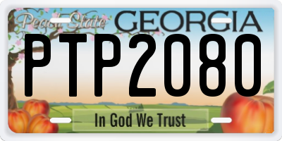 GA license plate PTP2080