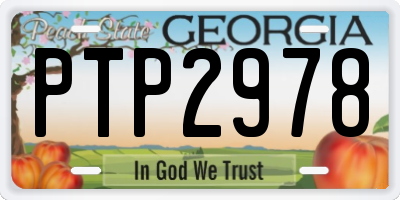 GA license plate PTP2978