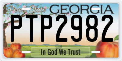 GA license plate PTP2982
