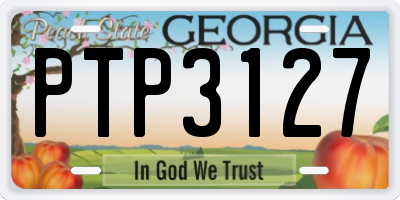 GA license plate PTP3127