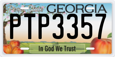 GA license plate PTP3357