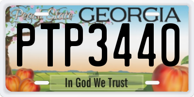 GA license plate PTP3440