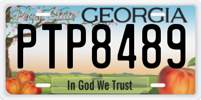 GA license plate PTP8489