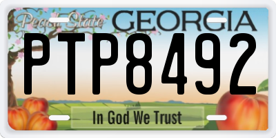GA license plate PTP8492