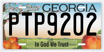 GA license plate PTP9202