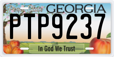 GA license plate PTP9237