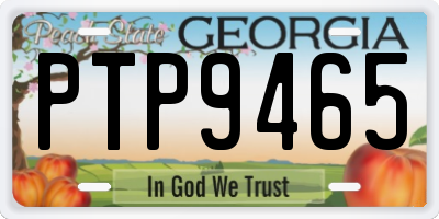 GA license plate PTP9465