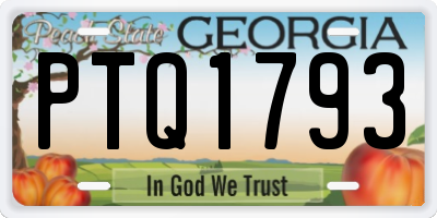 GA license plate PTQ1793