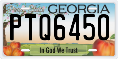 GA license plate PTQ6450