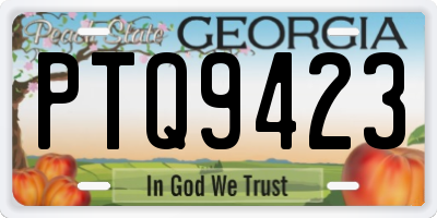 GA license plate PTQ9423
