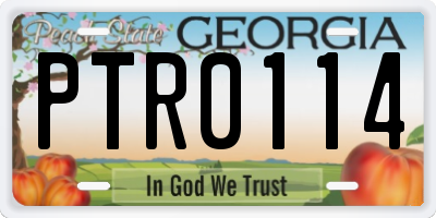 GA license plate PTR0114