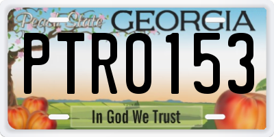GA license plate PTR0153