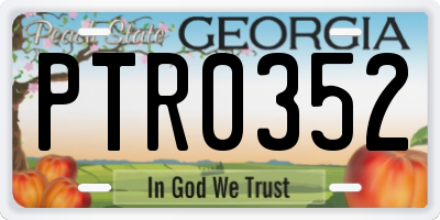 GA license plate PTR0352