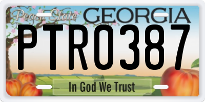 GA license plate PTR0387