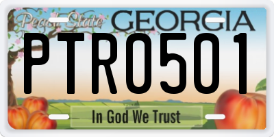 GA license plate PTR0501