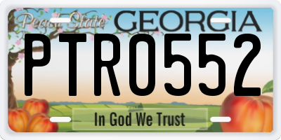 GA license plate PTR0552