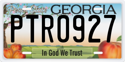 GA license plate PTR0927