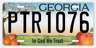GA license plate PTR1076
