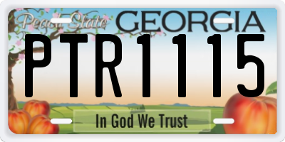 GA license plate PTR1115