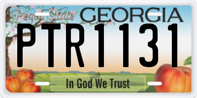 GA license plate PTR1131