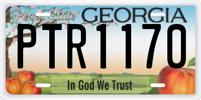 GA license plate PTR1170