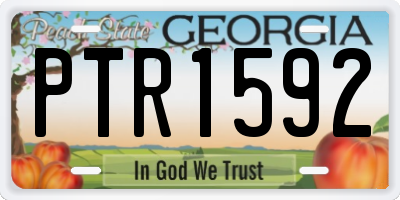 GA license plate PTR1592