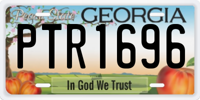 GA license plate PTR1696
