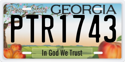 GA license plate PTR1743