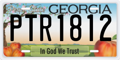 GA license plate PTR1812