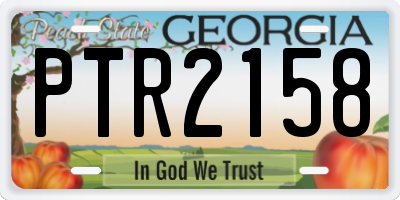 GA license plate PTR2158