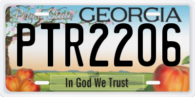 GA license plate PTR2206