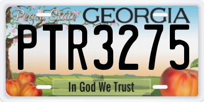 GA license plate PTR3275