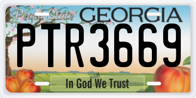 GA license plate PTR3669