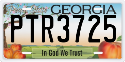 GA license plate PTR3725
