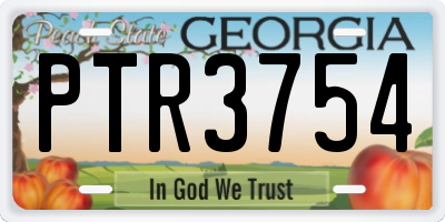 GA license plate PTR3754