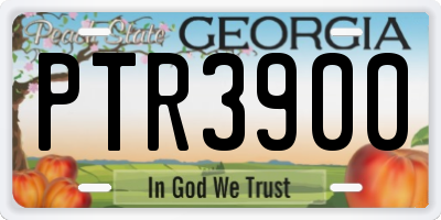 GA license plate PTR3900