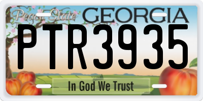 GA license plate PTR3935