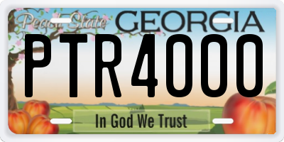 GA license plate PTR4000