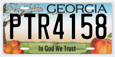 GA license plate PTR4158