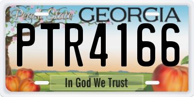 GA license plate PTR4166