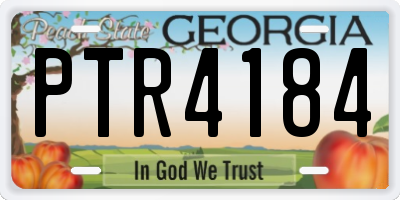GA license plate PTR4184