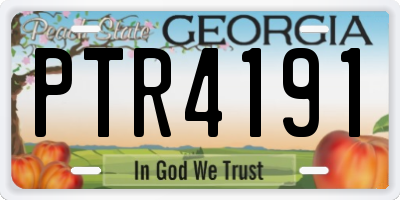 GA license plate PTR4191
